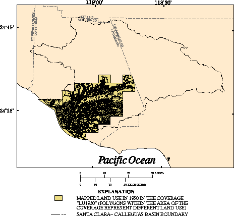 Selected land use in 1950