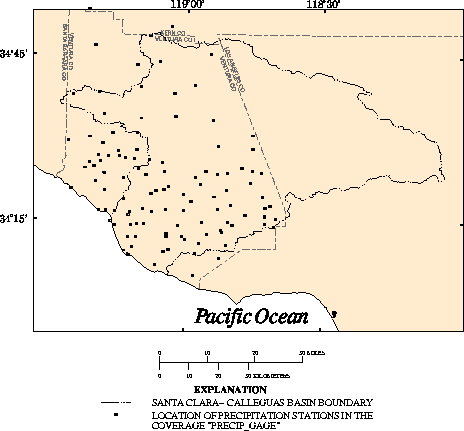 Location of selected precipitation stations