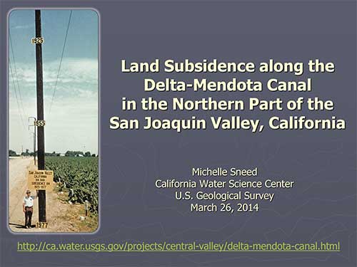 Land Subsidence along the Delta-Mendota Canal