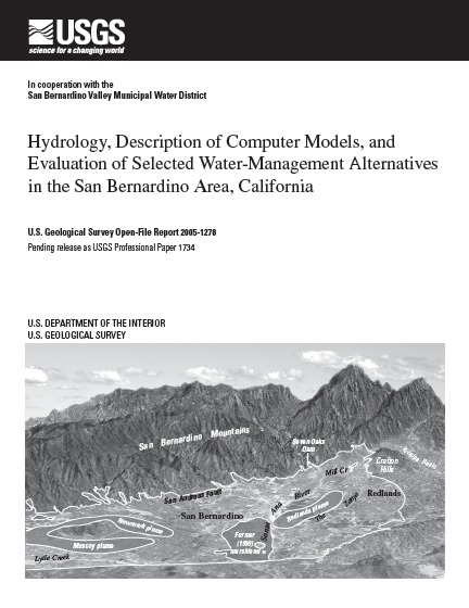 Cover page of USGS Open File Report 2005-1278
