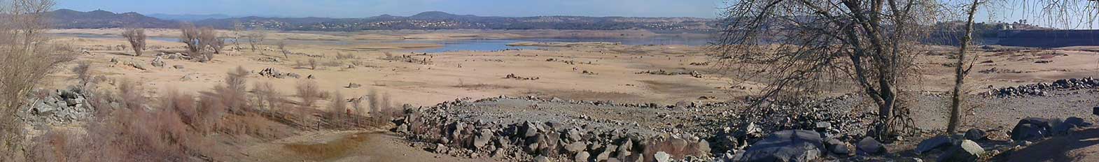 View of Folsome Lake from Beals Point during the California drought in 2014