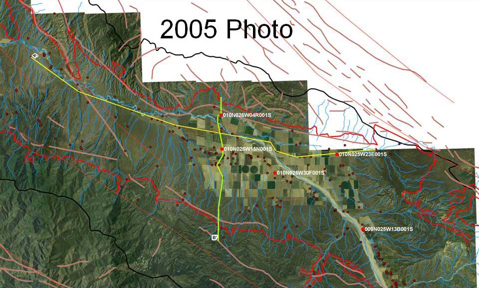 2005 topographical image of the Cuyama Valley, California