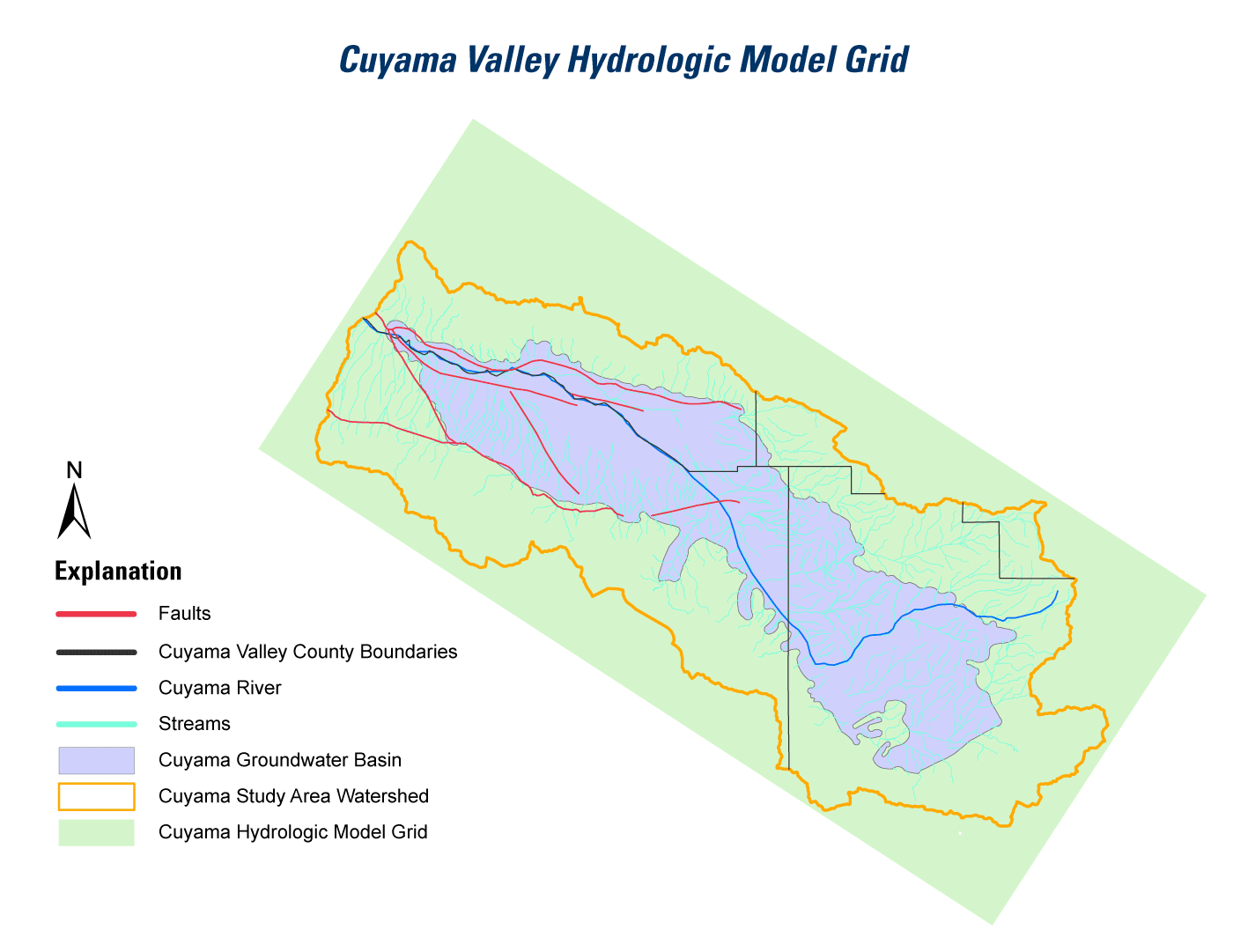 Cuyama Valley Hydrologic Model Grid